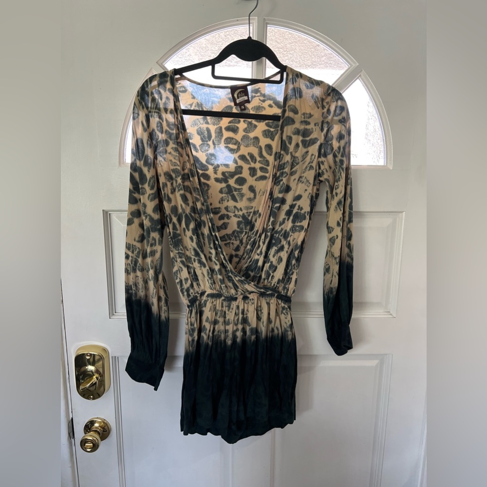 Planet blue cheetah romper